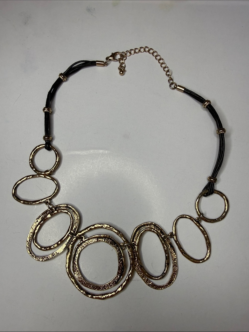 Gold Tone Circles Statement Necklace - Women's Jewelry